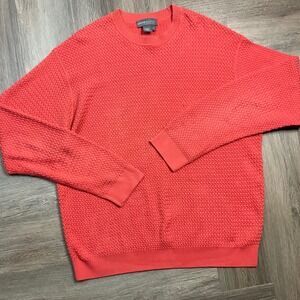 Vintage Tricots St Raphael Sweater Mens XXL Coral‎ Pima Cotton Textured Pullover